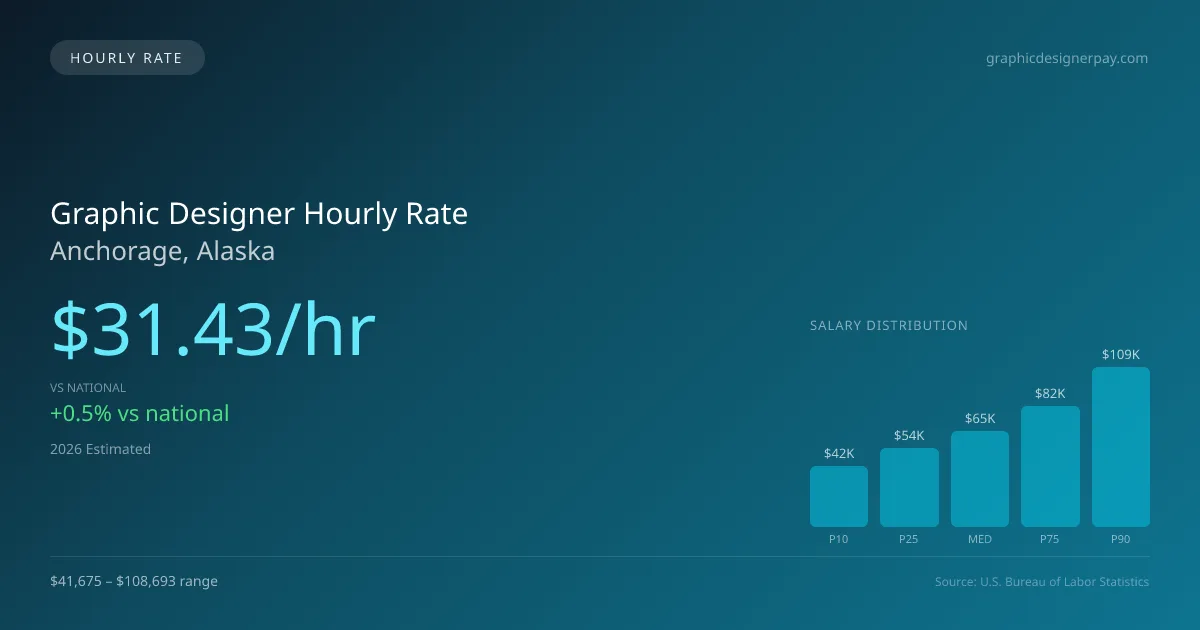 Graphic Designer Hourly Rate in Anchorage, AK — 2026 est., based on 2025 BLS