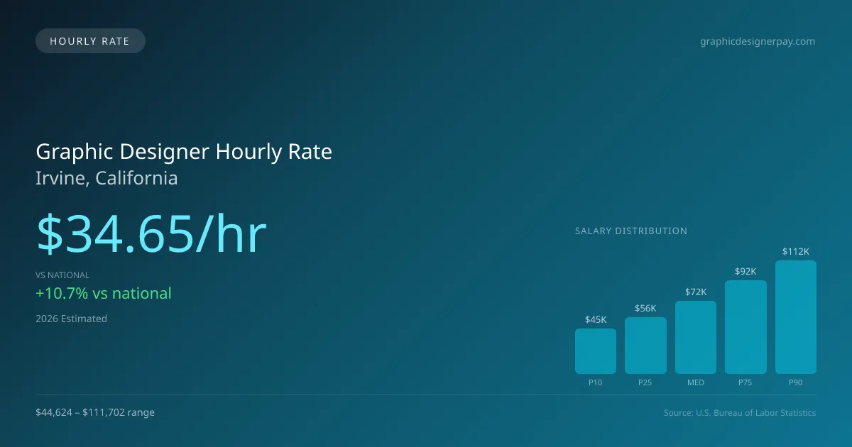 Graphic Designer Hourly Rate in Irvine, CA — 2026 est., based on 2025 BLS