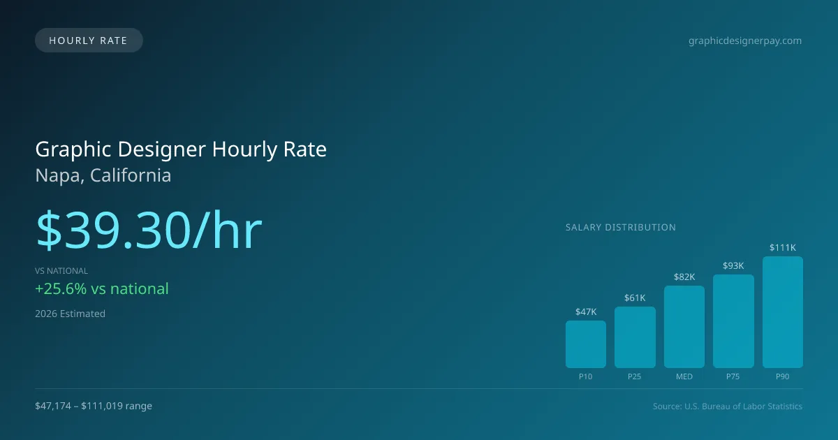 Graphic Designer Hourly Rate in Napa, CA — 2026 est., based on 2025 BLS