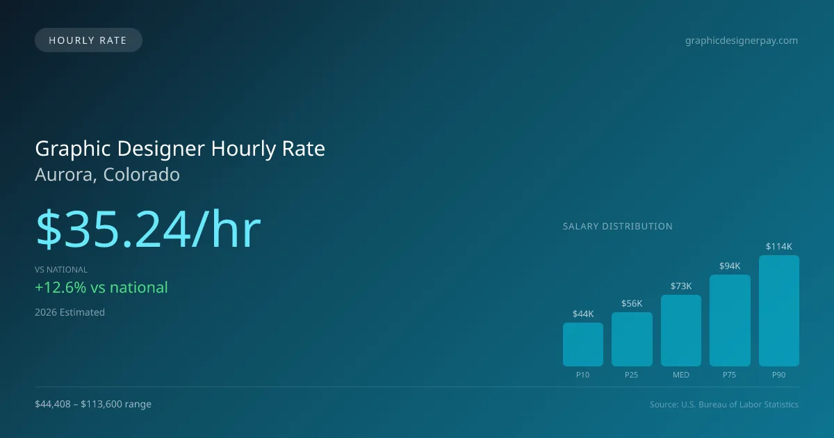 Graphic Designer Hourly Rate in Aurora, CO — 2026 est., based on 2025 BLS