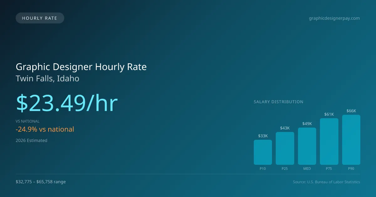 Graphic Designer Hourly Rate in Twin Falls, ID — 2026 est., based on 2025 BLS