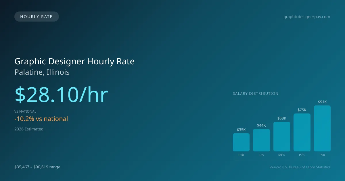 Graphic Designer Hourly Rate in Palatine, IL — 2026 est., based on 2025 BLS