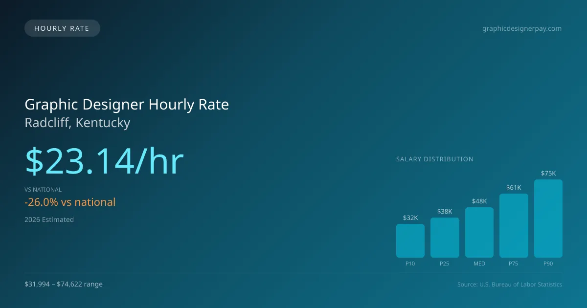 Graphic Designer Hourly Rate in Radcliff, KY — 2026 est., based on 2025 BLS