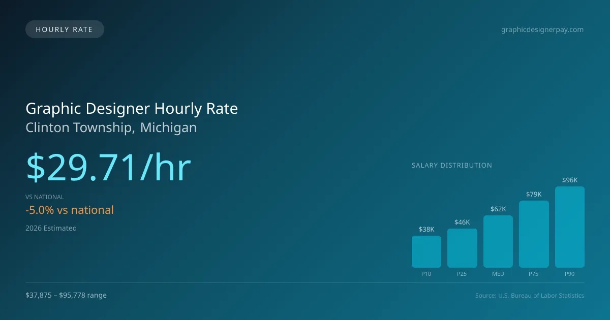 Graphic Designer Hourly Rate in Clinton Township, MI — 2026 est., based on 2025 BLS