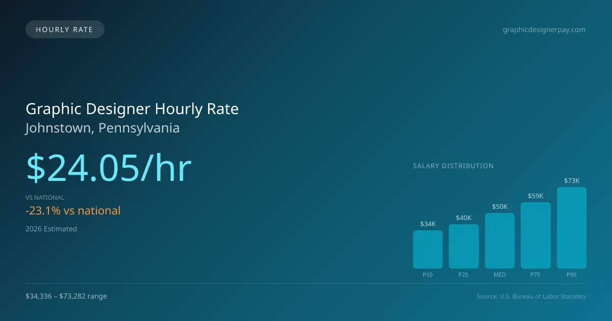 Graphic Designer Hourly Rate in Johnstown, PA — 2026 est., based on 2025 BLS