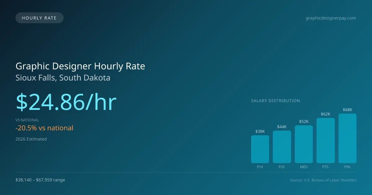 Graphic Designer Hourly Rate in Sioux Falls, SD — 2026 est., based on 2025 BLS