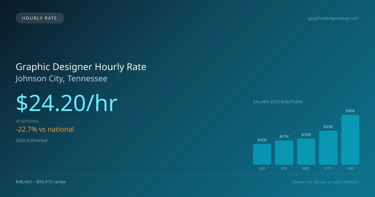 Graphic Designer Hourly Rate in Johnson City, TN — 2026 est., based on 2025 BLS