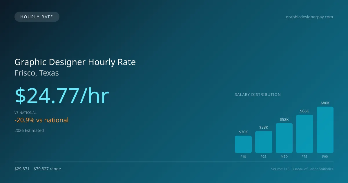 Graphic Designer Hourly Rate in Frisco, TX — 2026 est., based on 2025 BLS