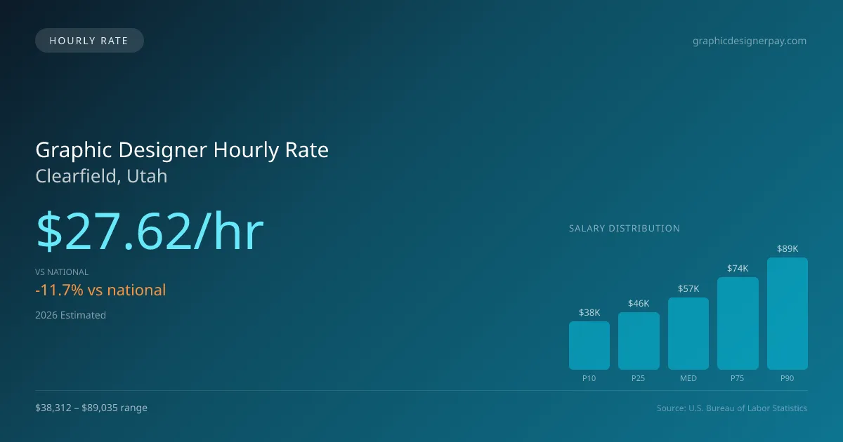 Graphic Designer Hourly Rate in Clearfield, UT — 2026 est., based on 2025 BLS