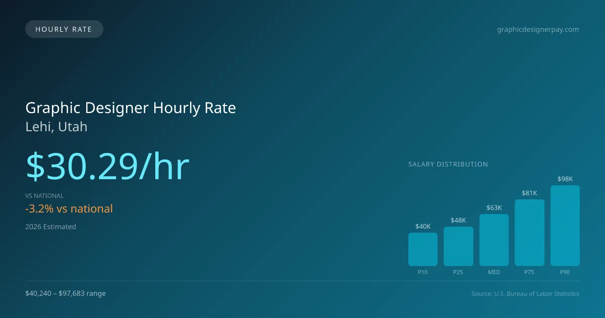 Graphic Designer Hourly Rate in Lehi, UT — 2026 est., based on 2025 BLS