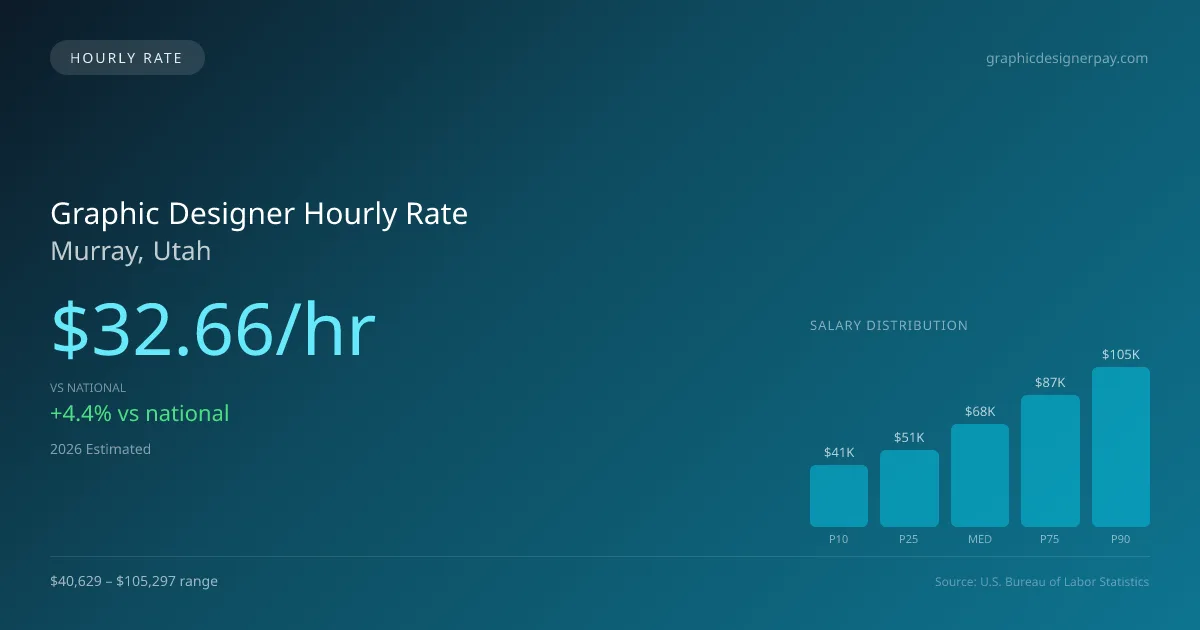 Graphic Designer Hourly Rate in Murray, UT — 2026 est., based on 2025 BLS
