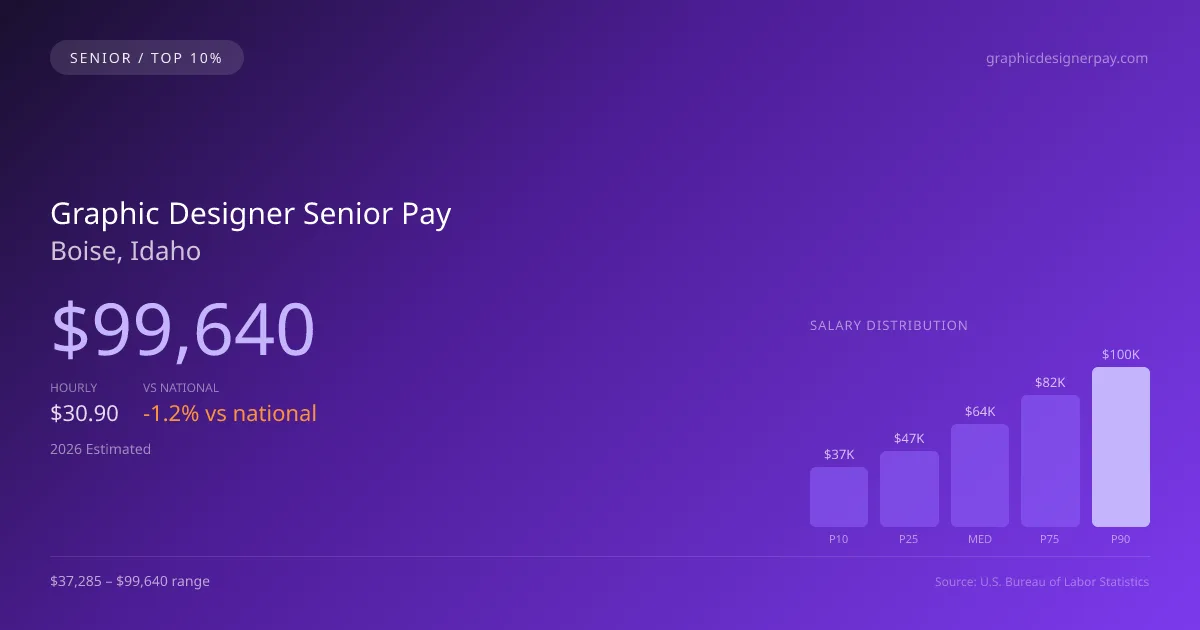 Graphic Designer Senior Salary in Boise, ID — 2026 est., based on 2025 BLS