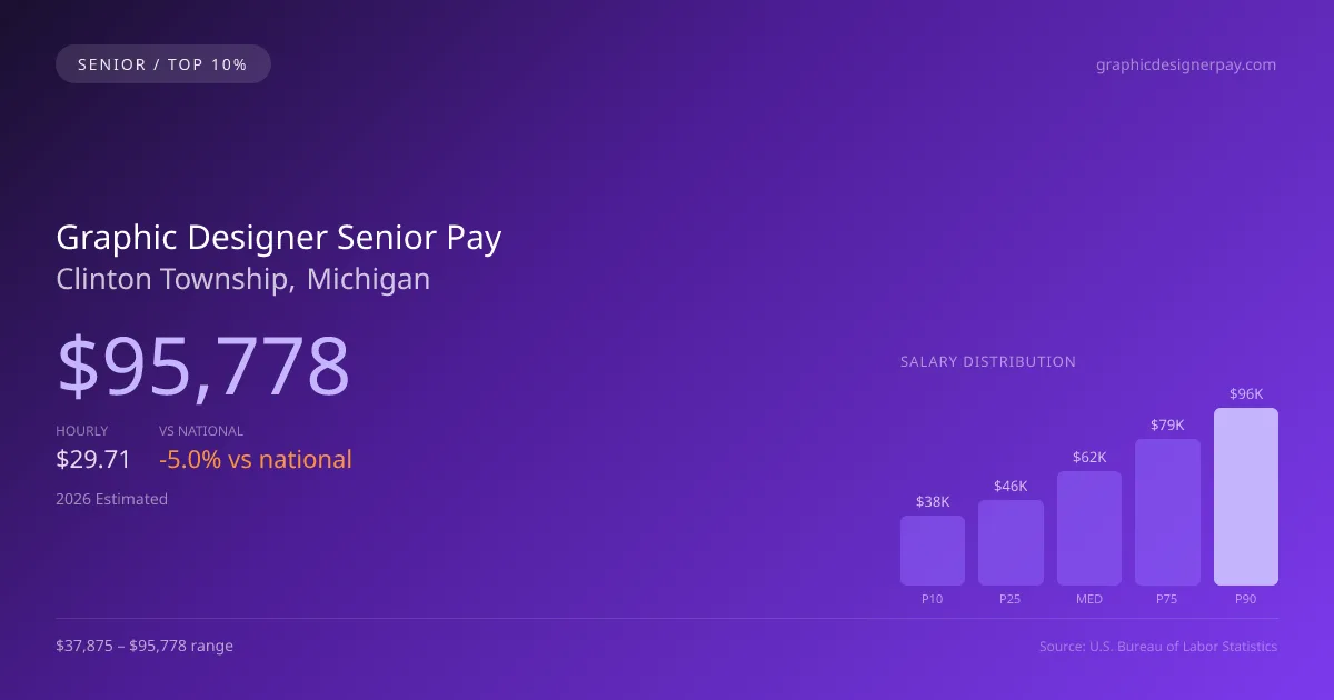Graphic Designer Senior Salary in Clinton Township, MI — 2026 est., based on 2025 BLS