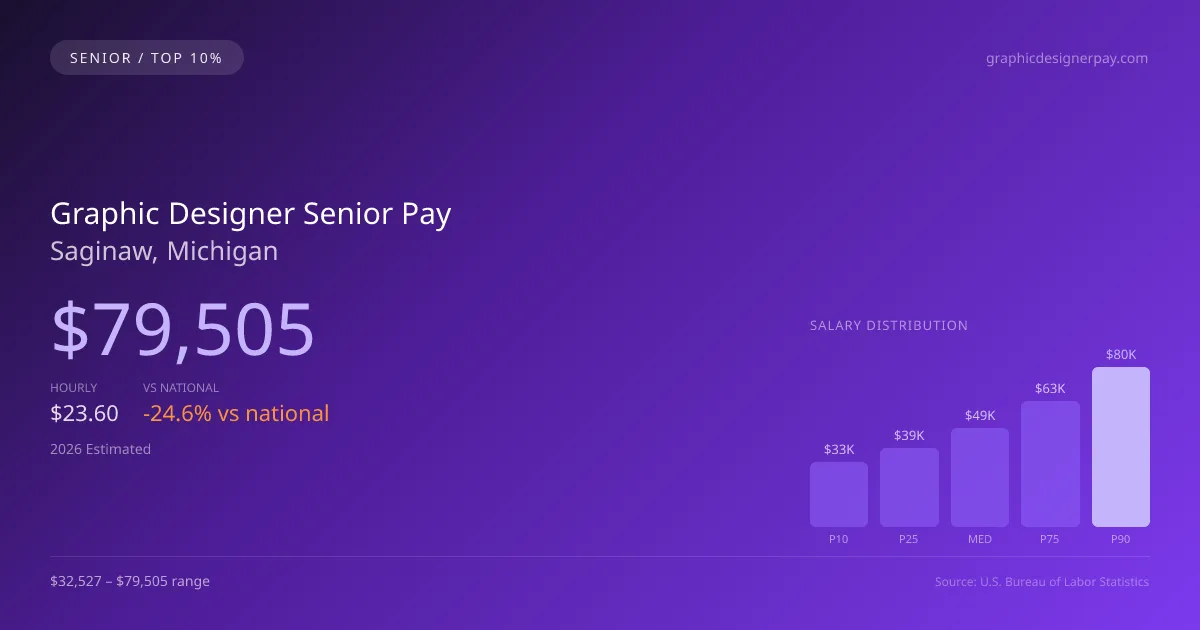 Graphic Designer Senior Salary in Saginaw, MI — 2026 est., based on 2025 BLS