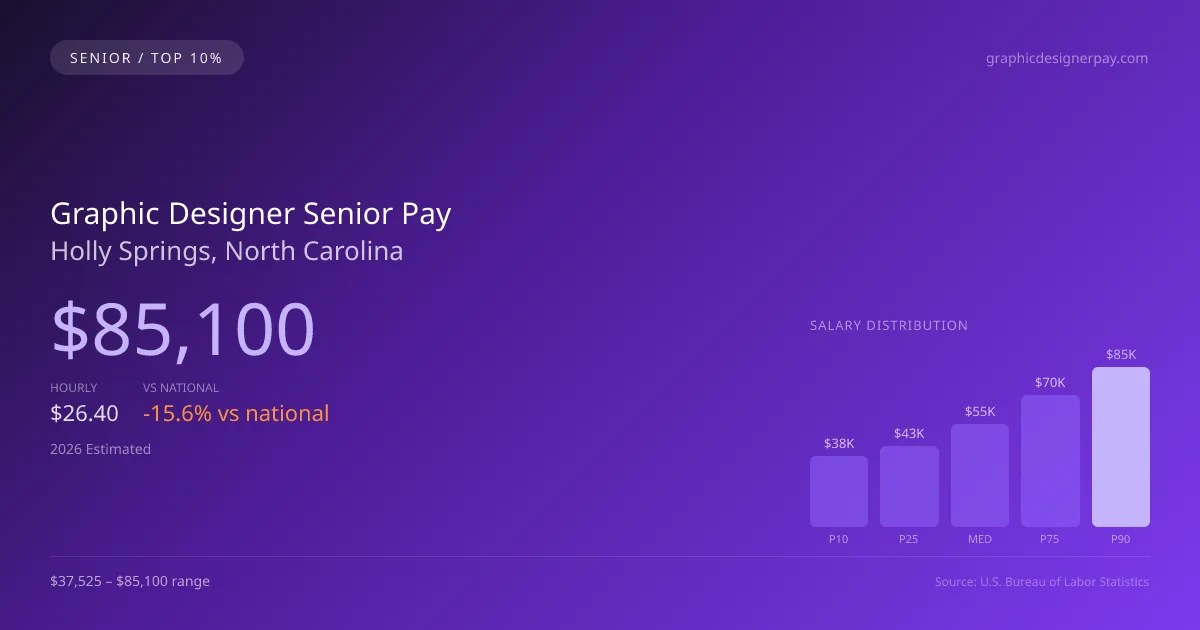 Graphic Designer Senior Salary in Holly Springs, NC — 2026 est., based on 2025 BLS