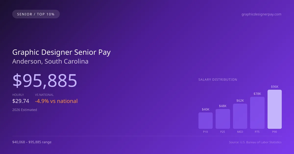 Graphic Designer Senior Salary in Anderson, SC — 2026 est., based on 2025 BLS