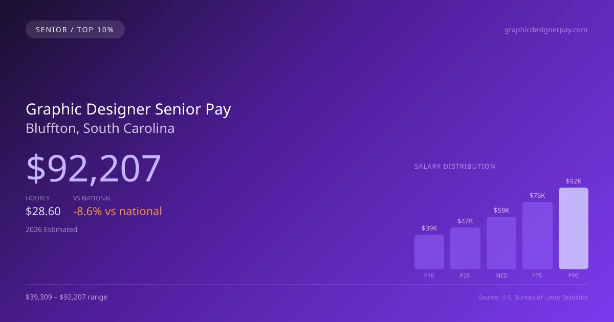 Graphic Designer Senior Salary in Bluffton, SC — 2026 est., based on 2025 BLS