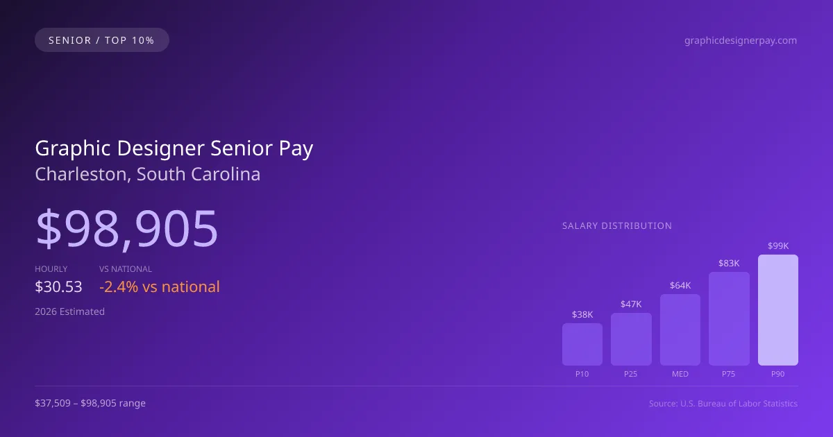 Graphic Designer Senior Salary in Charleston, SC — 2026 est., based on 2025 BLS
