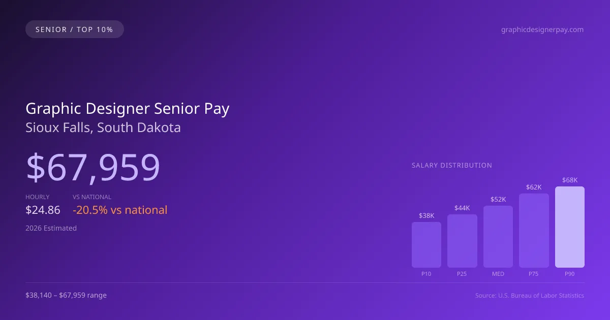 Graphic Designer Senior Salary in Sioux Falls, SD — 2026 est., based on 2025 BLS