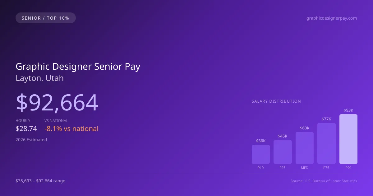 Graphic Designer Senior Salary in Layton, UT — 2026 est., based on 2025 BLS