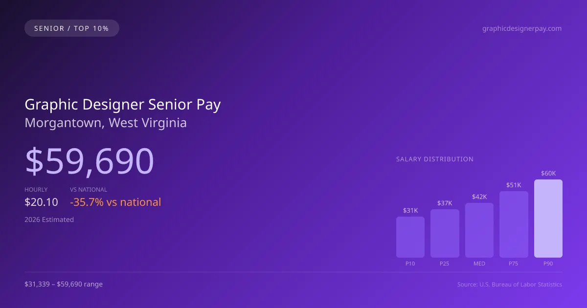 Graphic Designer Senior Salary in Morgantown, WV — 2026 est., based on 2025 BLS