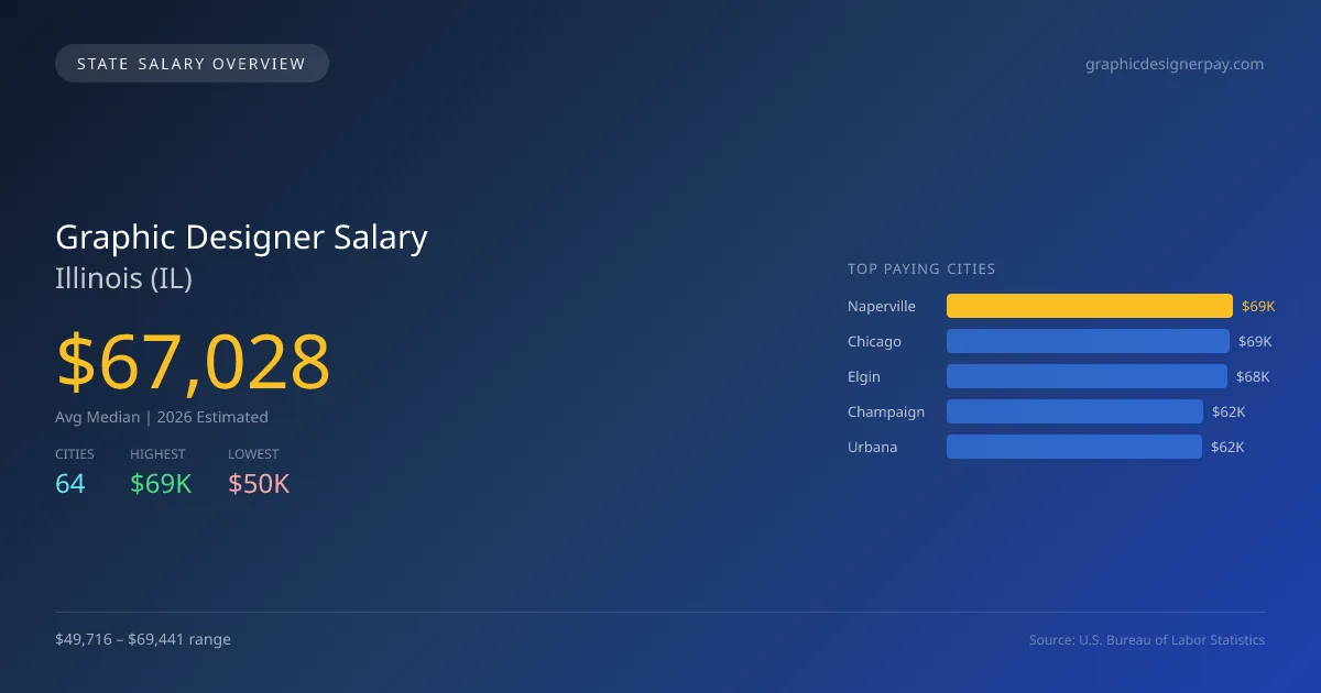 Graphic Designer Salary in Illinois - 2025 BLS Data Infographic