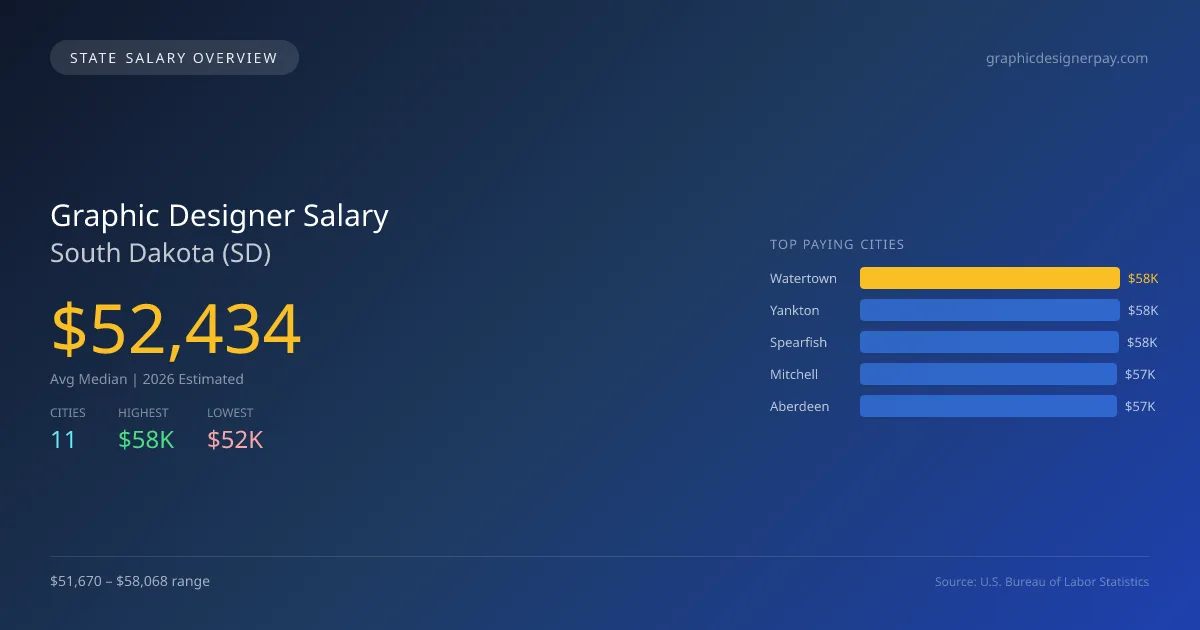 Graphic Designer Salary in South Dakota - 2025 BLS Data Infographic