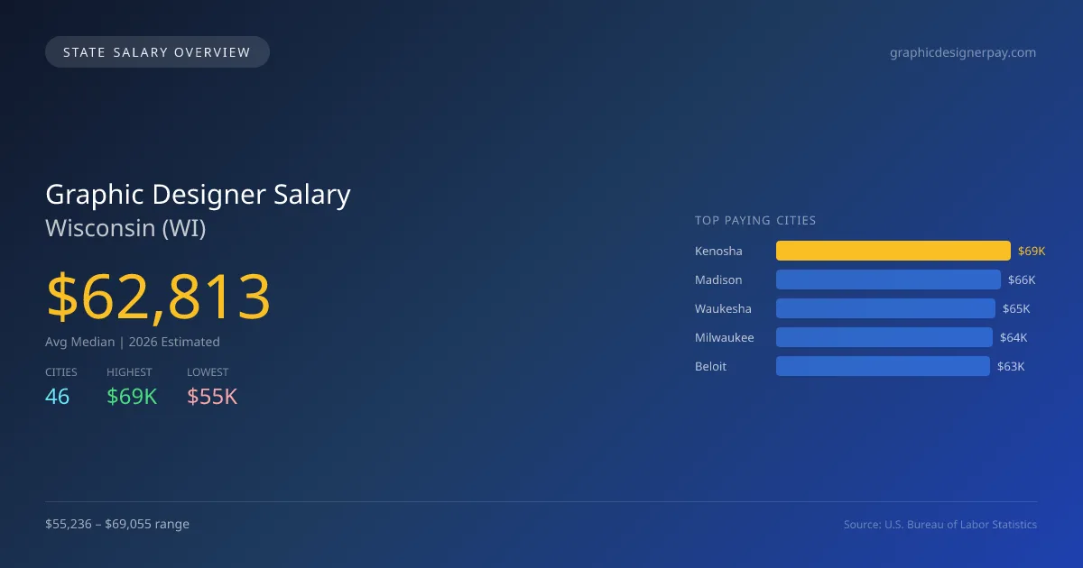 Graphic Designer Salary in Wisconsin - 2025 BLS Data Infographic